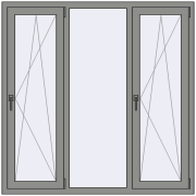 Altest Pony 375 1500x1500 мм RAL 9007 Grey aluminium з двох сторін Altest Pony 375 1500x1500 мм RAL 9007 Grey aluminium з двох сторін