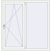 Вікна 1350x1400 мм REHAU Euro 60 Білий (RAL 9016) з двох сторін