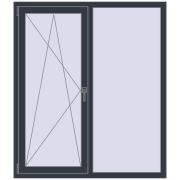 REHAU Euro 70 1300x1500 мм ANTHRACITE_GREY_STRUKTURAL з двох сторін