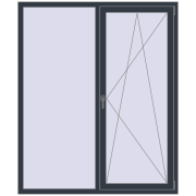REHAU Euro 70 1500x1800 мм ANTHRACITE_GREY_STRUKTURAL з двох сторін REHAU Euro 70 1500x1800 мм ANTHRACITE_GREY_STRUKTURAL з двох сторін