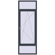 REHAU Euro 60 820x2365 мм ANTHRACITE_GREY_STRUKTURAL з двох сторін