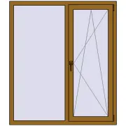 REHAU Euro 70 1300x1500 мм LIGHT_OAK з двох сторін