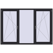 REHAU Euro 70 1999x1380 мм BLACK_ULTI-MATT з двох сторін