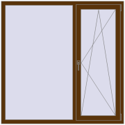 REHAU SYNEGO MD 1500x1500 мм WALNUT з двох сторін