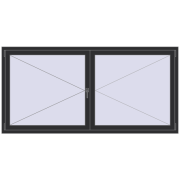 REHAU Euro 70 2160x1060 мм ANTHRACITE_GREY_GLATT з двох сторін
