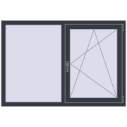 REHAU Euro 70 1500x1020 мм ANTHRACITE_GREY_STRUKTURAL з двох сторін