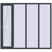 Вікна 2000x1800 мм REHAU Euro 70 ANTHRACITE_GREY_STRUKTURAL з двох сторін