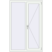 REHAU Euro 70 1030x1600 мм Білий (RAL 9016) з двох сторін