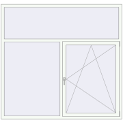 REHAU Brillant-Design 2000x1900 мм Білий (RAL 9016) з двох сторін