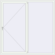 REHAU Euro 60 2000x2000 мм Білий (RAL 9016) з двох сторін REHAU Euro 60 2000x2000 мм Білий (RAL 9016) з двох сторін