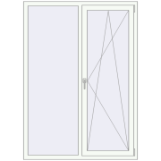 REHAU Euro 60 1260x1780 мм Білий (RAL 9016) з двох сторін