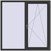 REHAU Euro 70 1500x1500 мм ANTHRACITE_GREY_GLATT з двох сторін