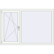 REHAU SYNEGO MD 1600x1080 мм Білий (RAL 9016) з двох сторін