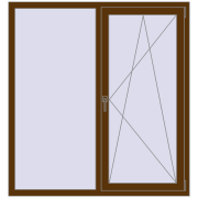 REHAU Euro 60 1400x1500 мм WALNUT з двох сторін REHAU Euro 60 1400x1500 мм WALNUT з двох сторін
