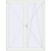 REHAU SYNEGO MD 1580x2050 мм Білий (RAL 9016) з двох сторін REHAU SYNEGO MD 1580x2050 мм Білий (RAL 9016) з двох сторін