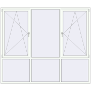 REHAU Euro 70 2470x2100 мм Білий (RAL 9016) з двох сторін
