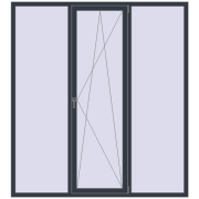 REHAU SYNEGO MD 2000x2200 мм ANTHRACITE_GREY_STRUKTURAL з двох сторін