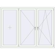 REHAU Euro 70 2000x1500 мм Білий (RAL 9016) з двох сторін REHAU Euro 70 2000x1500 мм Білий (RAL 9016) з двох сторін