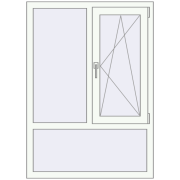 REHAU Euro 70 970x1350 мм Білий (RAL 9016) з двох сторін