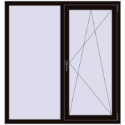 REHAU SYNEGO MD 1350x1430 мм BLACK_BROWN з двох сторін