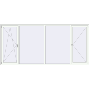 REHAU SYNEGO MD 3400x1560 мм Білий (RAL 9016) з двох сторін