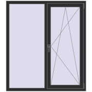 REHAU Brillant-Design 1300x1470 мм ANTHRACITE_GREY_GLATT з двох сторін