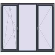REHAU Euro 60 2000x1800 мм ANTHRACITE_GREY_STRUKTURAL з двох сторін