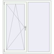 REHAU Euro 60 1400x1540 мм Білий (RAL 9016) з двох сторін