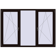 REHAU Euro 70 1999x1380 мм BLACK_BROWN з двох сторін
