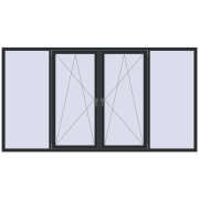 REHAU Euro 70 3000x1600 мм RAL 9017 Traffic black з двох сторін