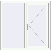 REHAU Euro 60 1170x1150 мм Білий (RAL 9016) з двох сторін REHAU Euro 60 1170x1150 мм Білий (RAL 9016) з двох сторін