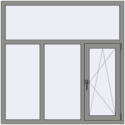 Вікна 1500x1500 мм Altest Pony 375 RAL 9007 Grey aluminium з двох сторін