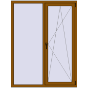 REHAU Euro 70 1300x1700 мм GOLDEN OAK з двох сторін