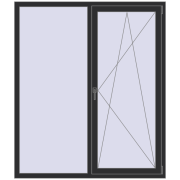 REHAU Brillant-Design 1500x1750 мм ANTHRACITE_GREY_GLATT з двох сторін REHAU Brillant-Design 1500x1750 мм ANTHRACITE_GREY_GLATT з двох сторін