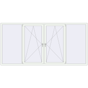 REHAU Euro 60 3080x1500 мм Білий (RAL 9016) з двох сторін