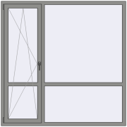 Altest Pony 375 1800x1800 мм RAL 9007 Grey aluminium з двох сторін