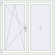 REHAU Euro 60 1350x1350 мм Білий (RAL 9016) з двох сторін