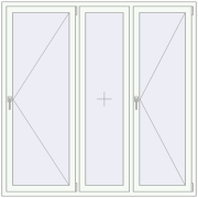 Вікна 1800x1800 мм REHAU Euro 60 Білий (RAL 9016) з двох сторін