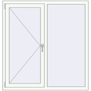 Вікна 1300x1350 мм REHAU Euro 70 Білий (RAL 9016) з двох сторін