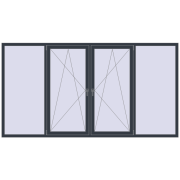 Вікна 3000x1600 мм REHAU Euro 70 ANTHRACITE_GREY_STRUKTURAL з двох сторін