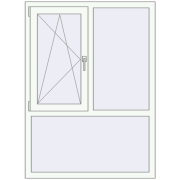 REHAU Euro 70 1070x1450 мм Білий (RAL 9016) з двох сторін