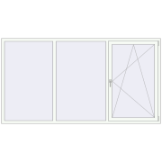 REHAU Euro 70 2650x1420 мм Білий (RAL 9016) з двох сторін